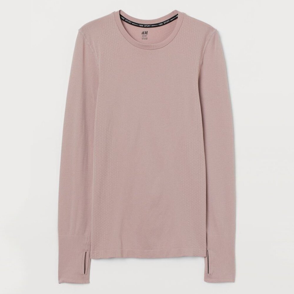 H&M Powder Pink Seamless Sports Top